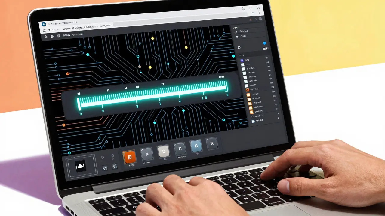 Developer adjusting temperature scaling parameters for AI calibration on laptop