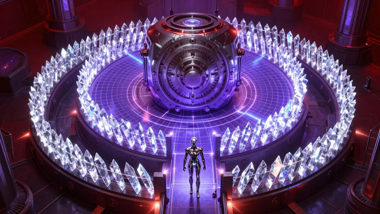 A multi-layered digital fortress representing a secure AI coding pipeline.