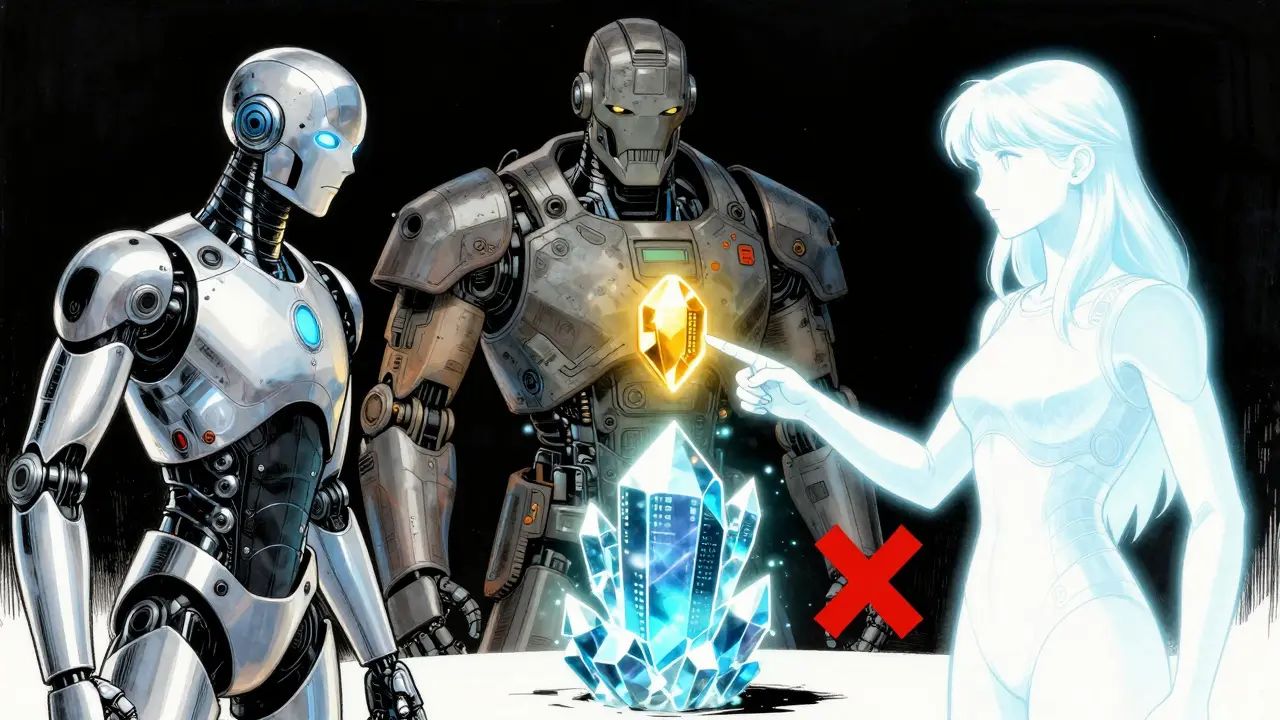 Three diverse AI robots voting on the correctness of a piece of data