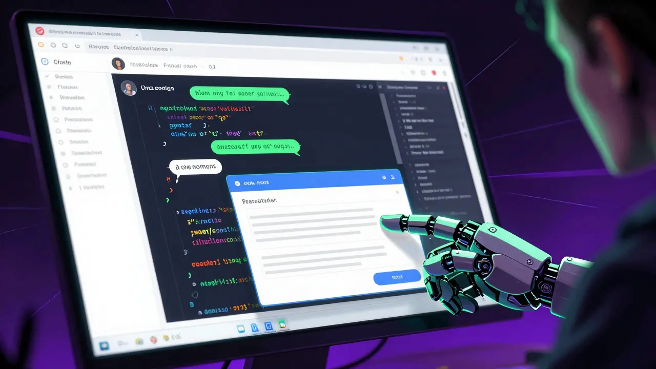 AI assistant generates clean web forms from natural language prompts on screen