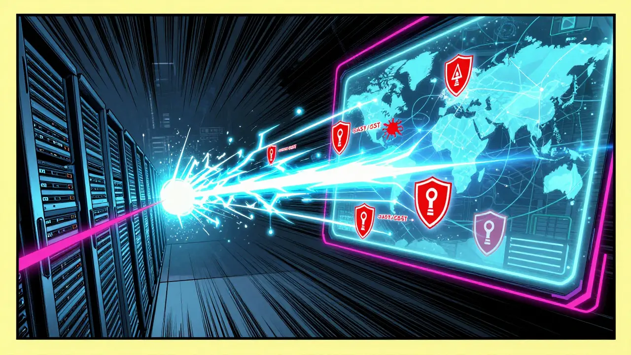 Digital pipeline securing code with shields against vulnerabilities