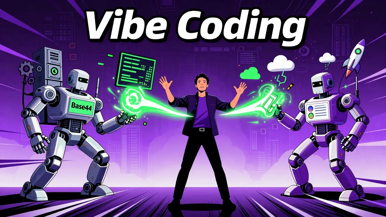 Founder directing AI coding assistants in dynamic DC comic art