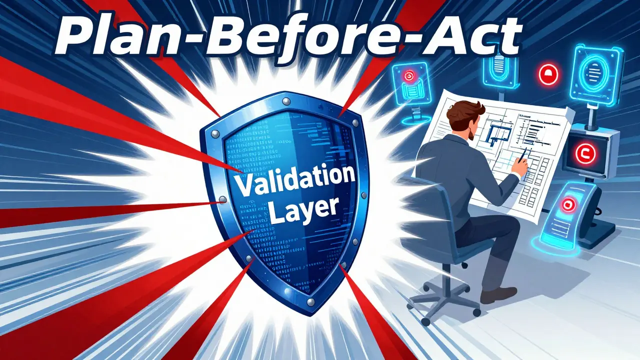 Heroic shield blocking raw AI code during validation phase