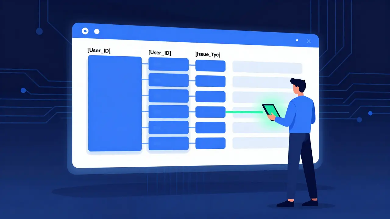 Developer using structured prompt template interface to streamline AI data processing.