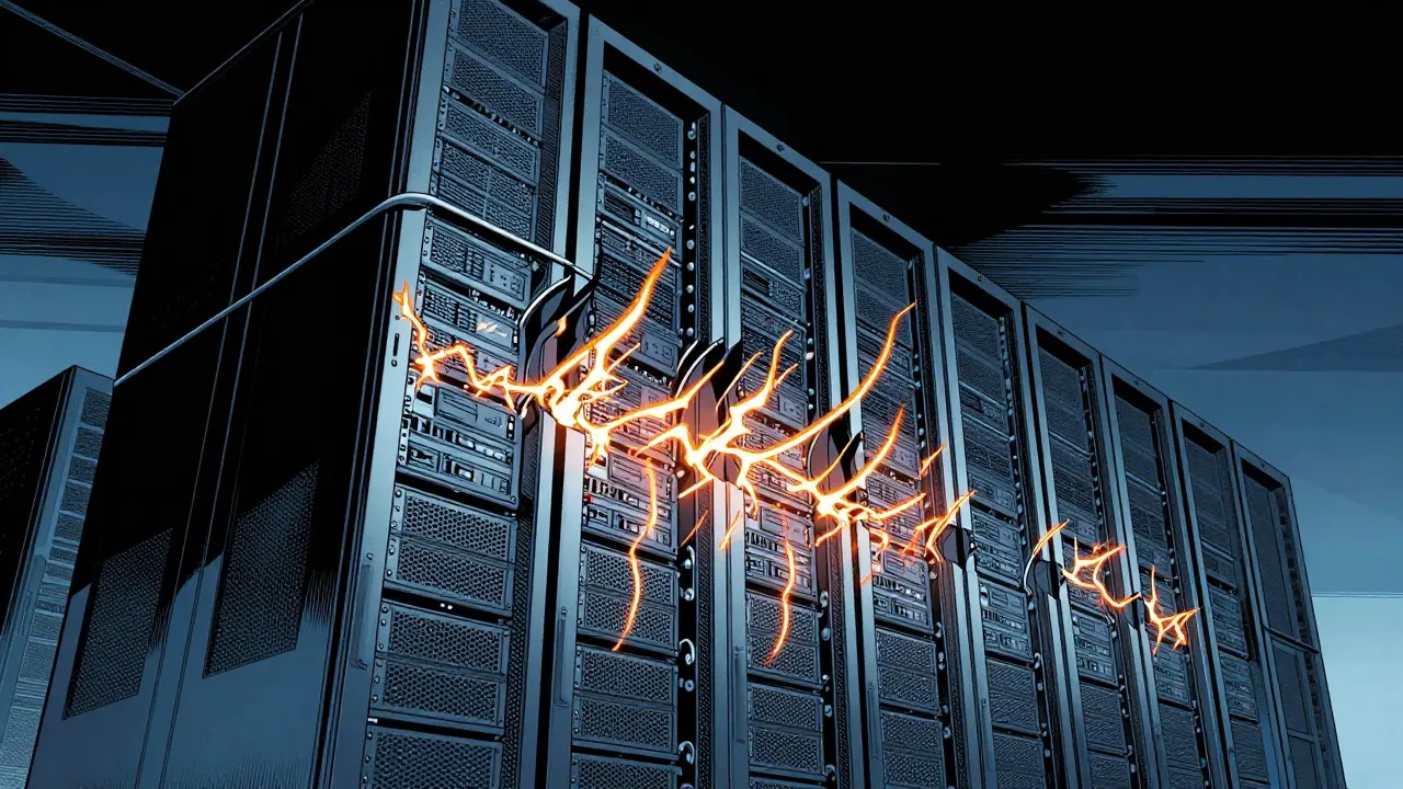 Illustration of server infrastructure shrinking due to quantization savings