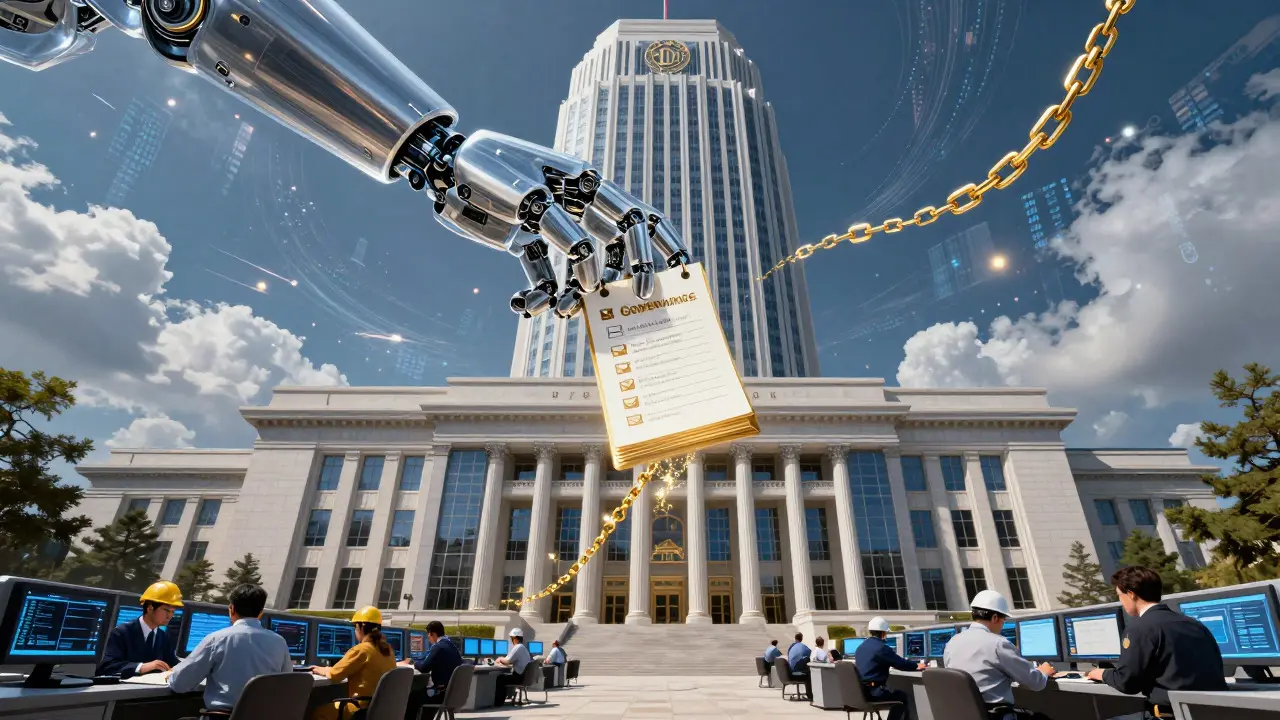 Teams implementing AI governance in a merged government and finance setting