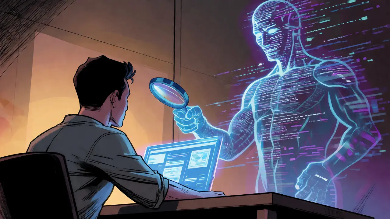 A ghostly shadow AI model observing a user's interaction with a real AI interface