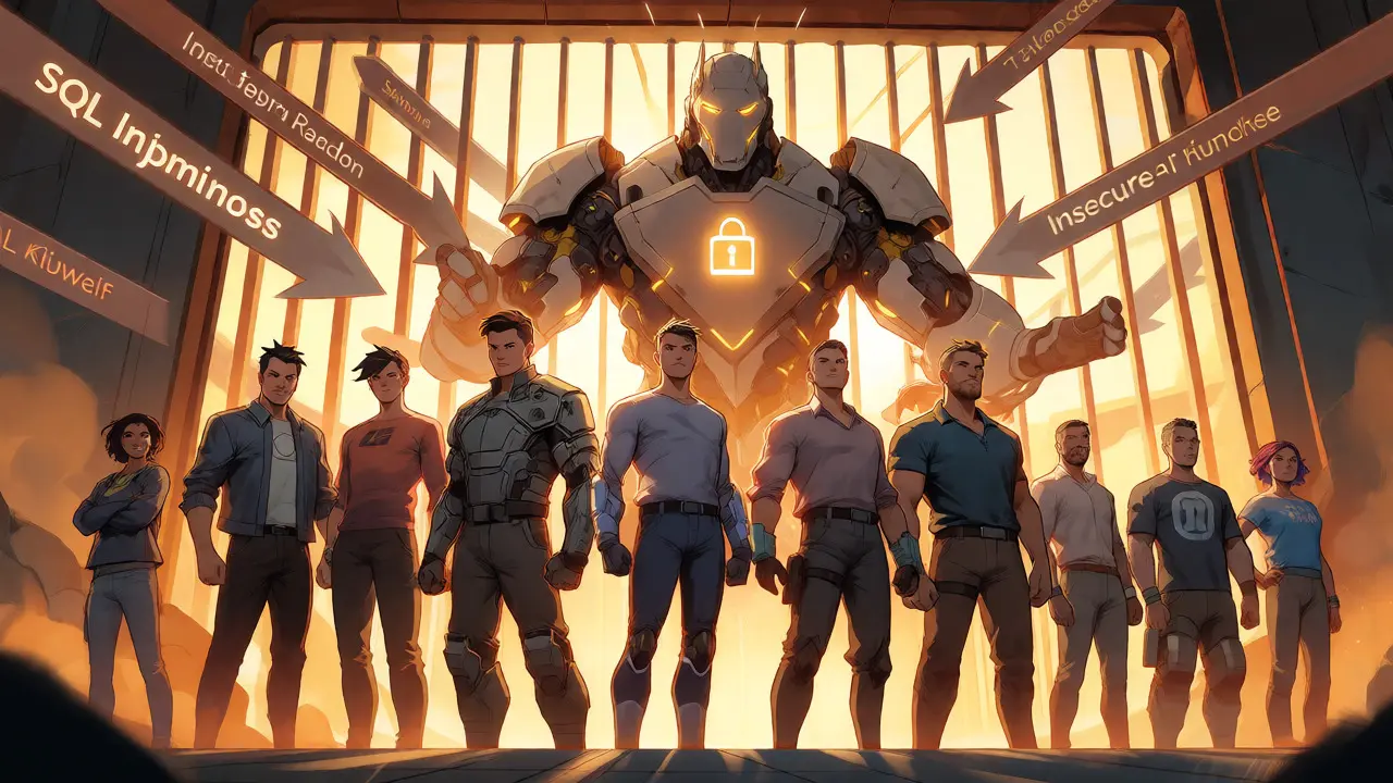 Team defending against AI vulnerabilities at a firewall